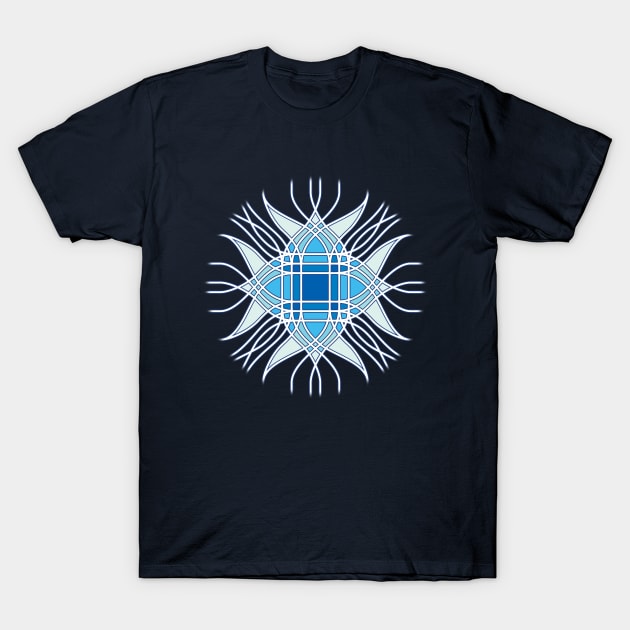 abstract blue flower T-Shirt by TMBTM